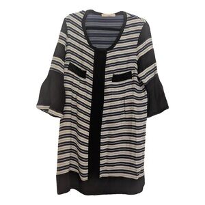 Balenciaga Navy and white Striped Dress